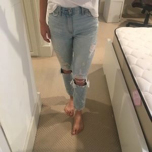 high rise girlfriend jeans from a&f